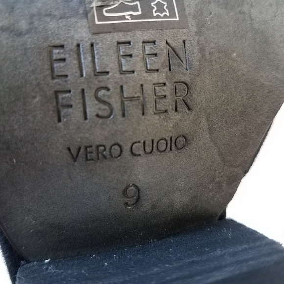 EILEEN FISHER Tilda Stacked Heel Pumps in Black with Dust Bag - Picture 7 of 8